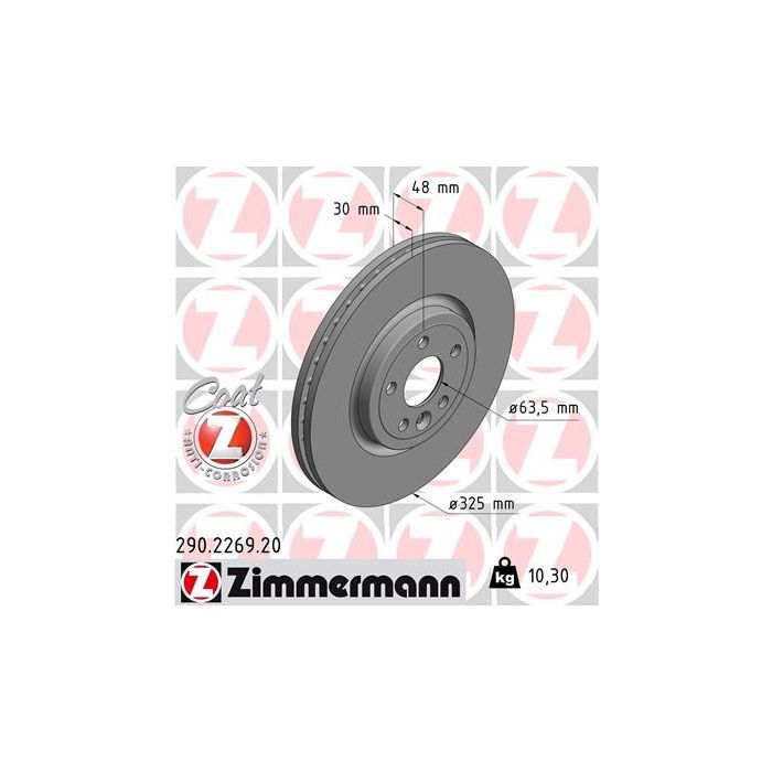 Тормозной диск ZIMMERMANN 290.2269.20