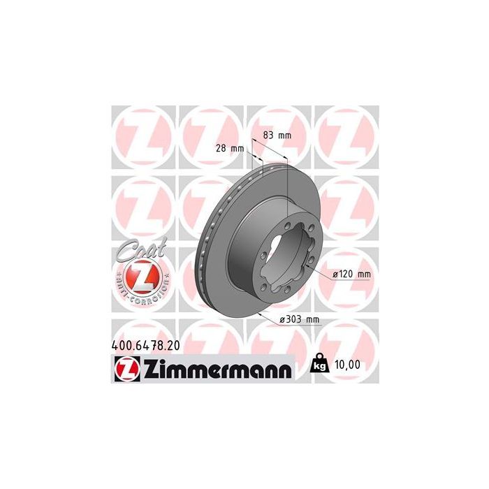 Гальмівний диск ZIMMERMANN 400.6478.20