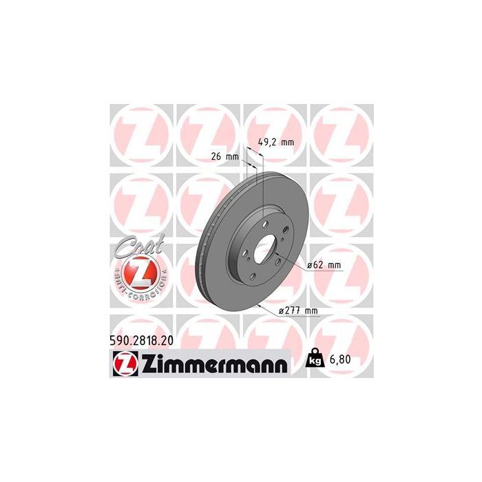 Тормозной диск ZIMMERMANN 590.2818.20