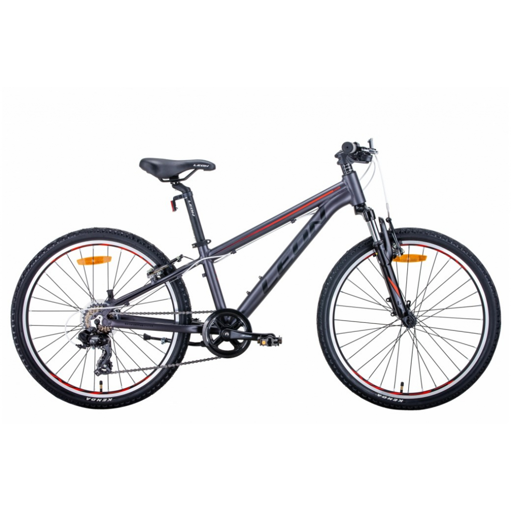 Велосипед Leon 24" JUNIOR рама-12" 2021 Anthracite/Red (OPS-LN-24-062)