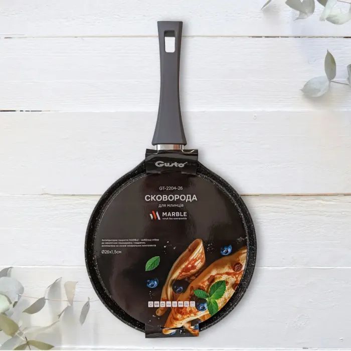 Сковорода Gusto Marble 260x15 мм для млинців GT-2204-26 (79096) зображення 5