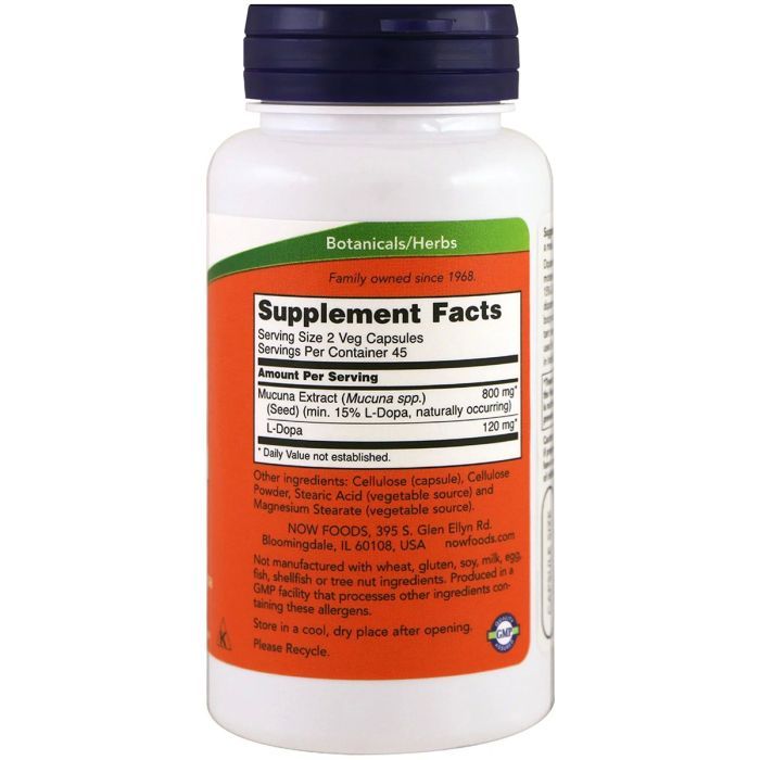 Трави Now Foods Мукуна Гаряча, Dopa Mucuna, 90 капсул (NOW-03092) зображення 2