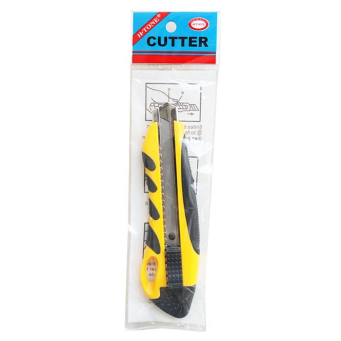 Нож канцелярский H-Tone 18 мм оранжевый с резиновыми вставками (KNIFE-HT-JJ40609-18) изображение 2
