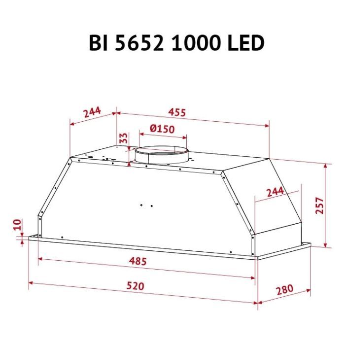 Витяжка кухонна Perfelli BI 5652 I 1000 LED зображення 11