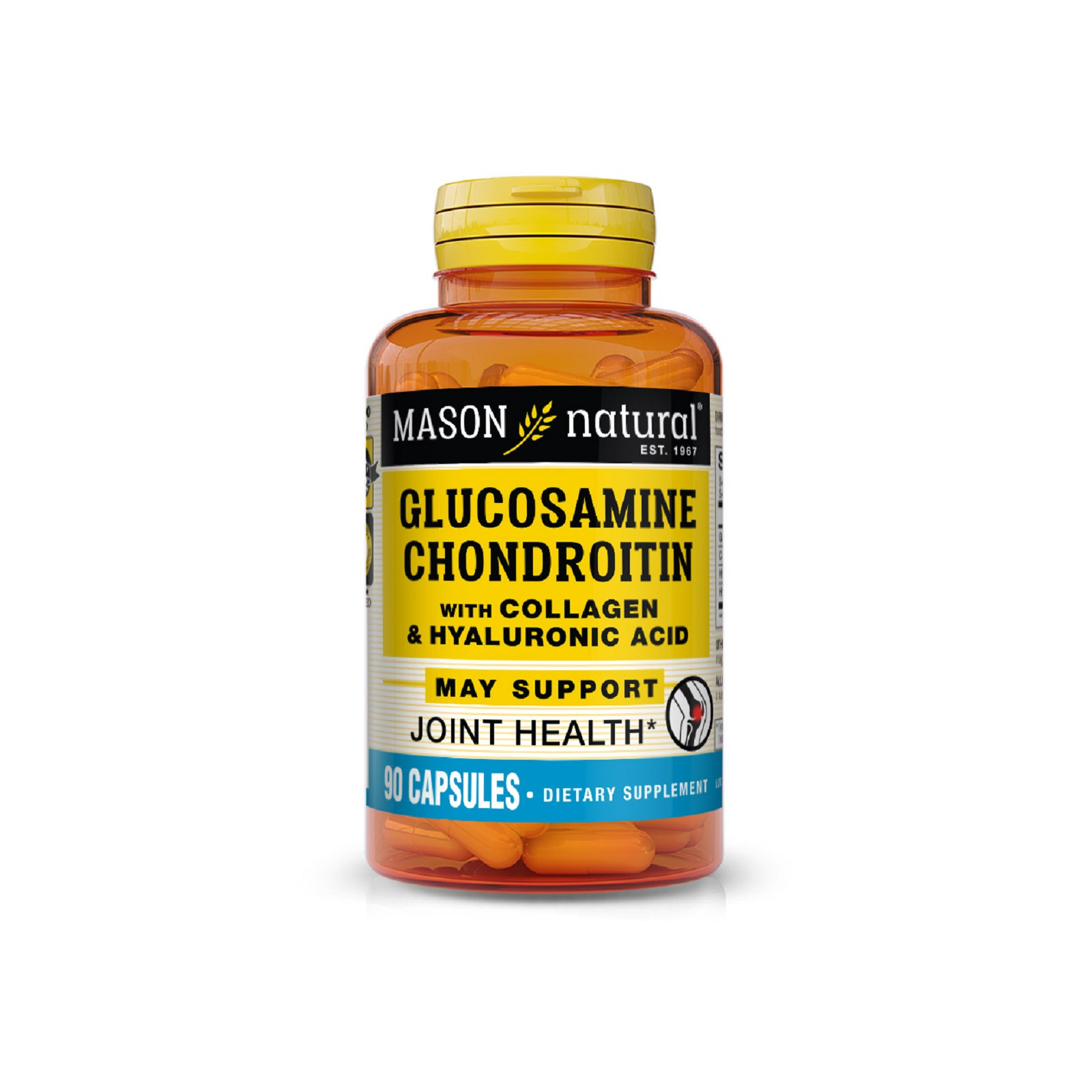 Антиоксидант Mason Natural Глюкозамин, хондроитин с коллагеном и гиалуроновой ки (MAV14539)