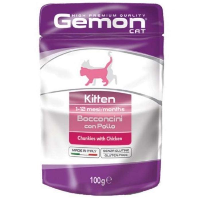 Влажный корм для кошек Gemon Cat Wet Kitten курица 100 г (8009470300896)