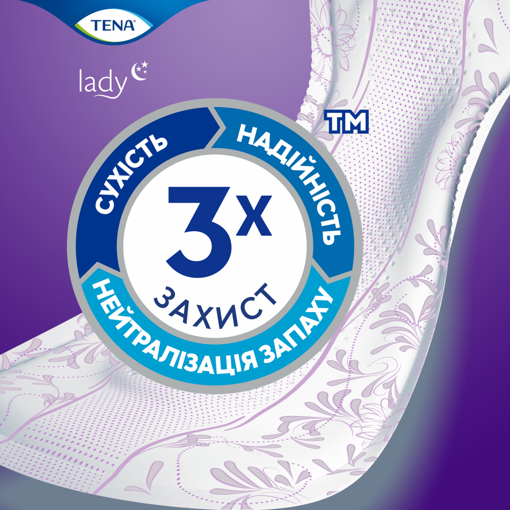 Урологические прокладки Tena Lady Maxi Night 6 шт. (7322541120850) изображение 2