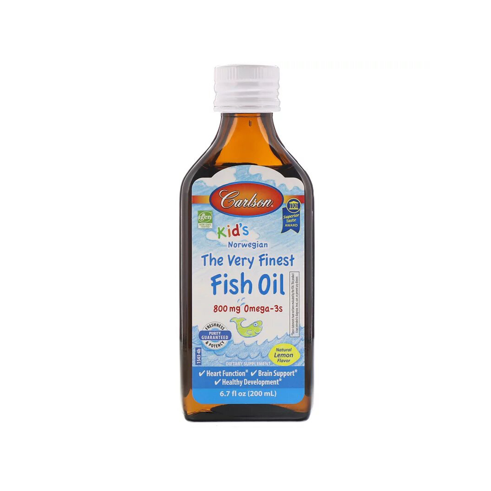 Жирні кислоти Carlson Риб'ячий Жир для Дітей, Лимонний Смак, Kid's Fish Oil Lemon, (CAR-01543)