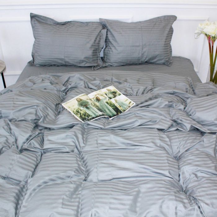 Постельное белье MirSon Satin Stripe 30-0010 Light Gray 143х210 полуторный (2200005251119) изображение 3
