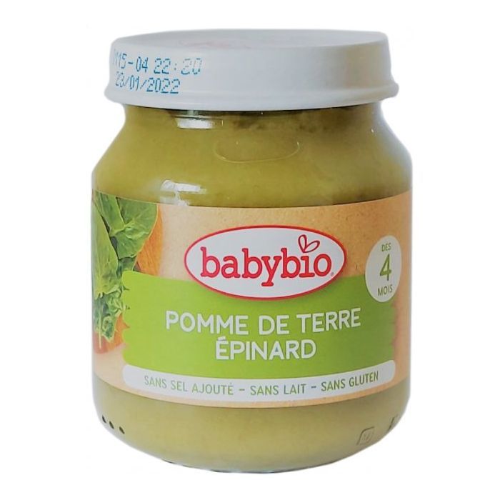 Детское пюре BabyBio из картофеля и шпината с 4 месяцев 130 г (3288130510454)