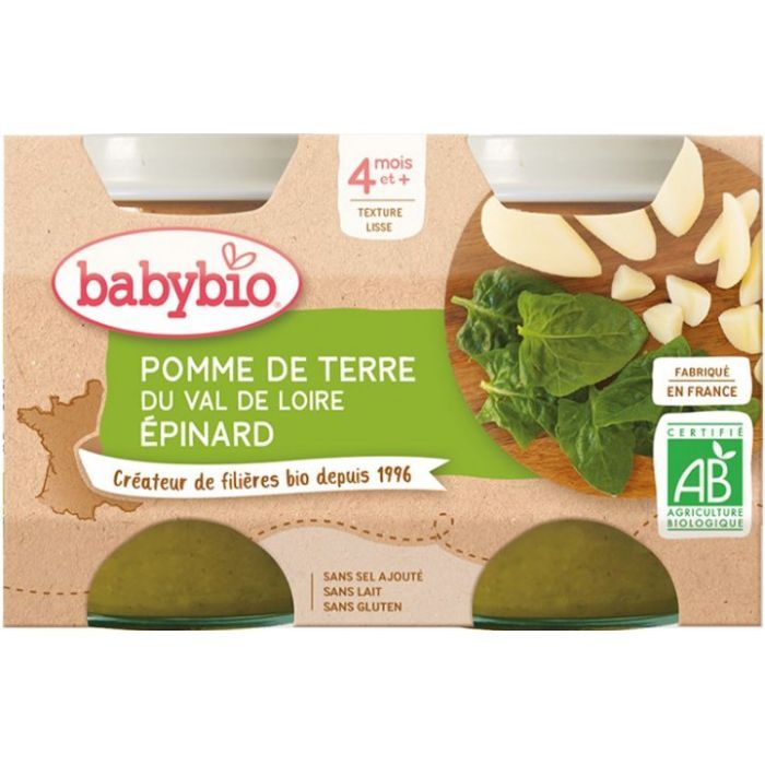 Детское пюре BabyBio из картофеля и шпината с 4 месяцев 130 г (3288130510454) изображение 3