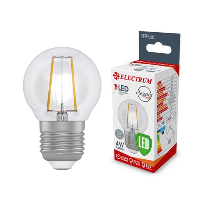 Лампочка Electrum D45 4W GL LB- 4F Е27 4000K (A-LB-1386)