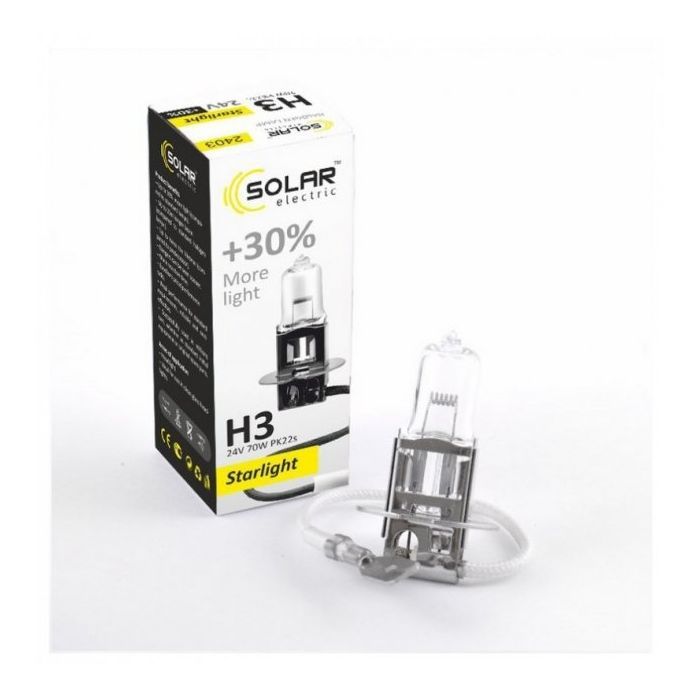 Автолампа SOLAR H3 24V 70W PK22s Starlight+30 (2403) зображення 2