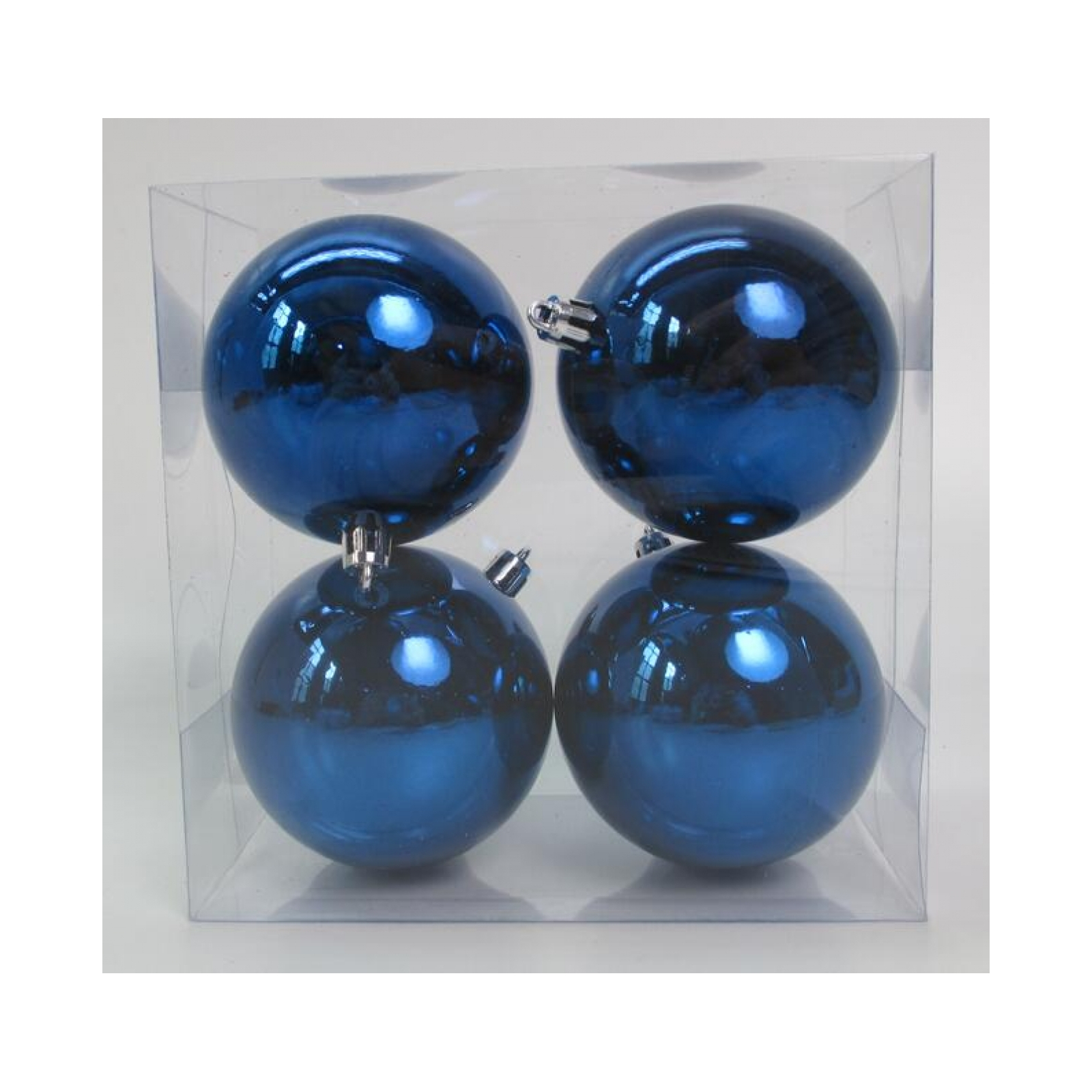 Ялинкова іграшка Novogod`ko набір куль пластик, 8см, 4 шт, синій глянець (974525)