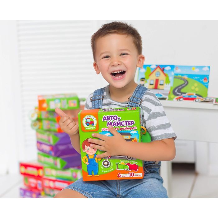 Развивающая игрушка Vladi Toys Игра с движущимися деталями Автомастер (укр) (VT2109-01) изображение 4