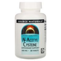 Аминокислота Source Naturals NAC (N-Ацетил-L-Цистеин), 600 мг, N-Acetyl Cysteine, 30 таблеток (SN0849)