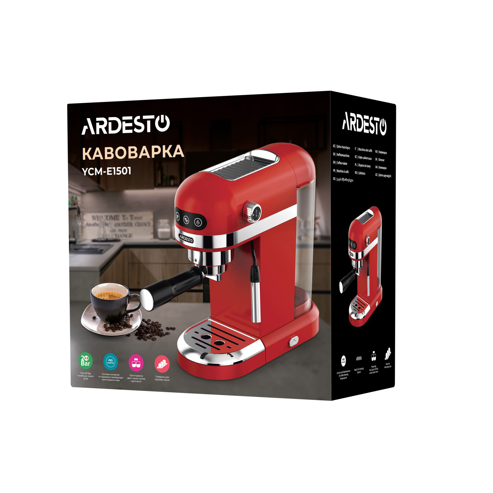 Рожковая кофеварка эспрессо Ardesto YCM-E1501 изображение 28