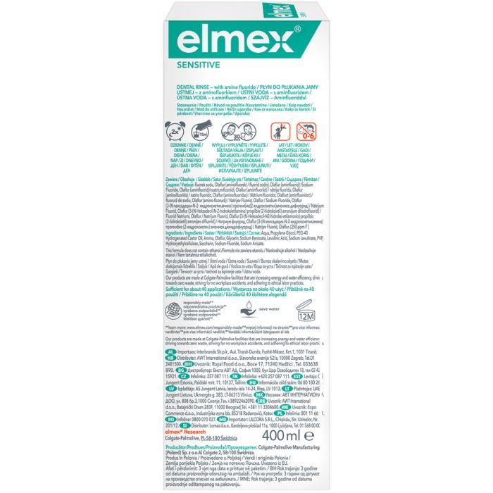 Ополаскиватель для полости рта Elmex Sensitive Plus 400 мл (7610108065370) изображение 6