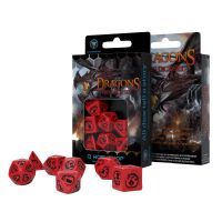 Набор кубиков для настольных игр Q-Workshop Dragons Red black Dice Set (7 шт) (SDRA04) изображение 2