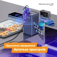 Батарея універсальна Grand-X 60000mAh, PD/100W, QC3.0, FCP, SCP (PBG100WB) зображення 3