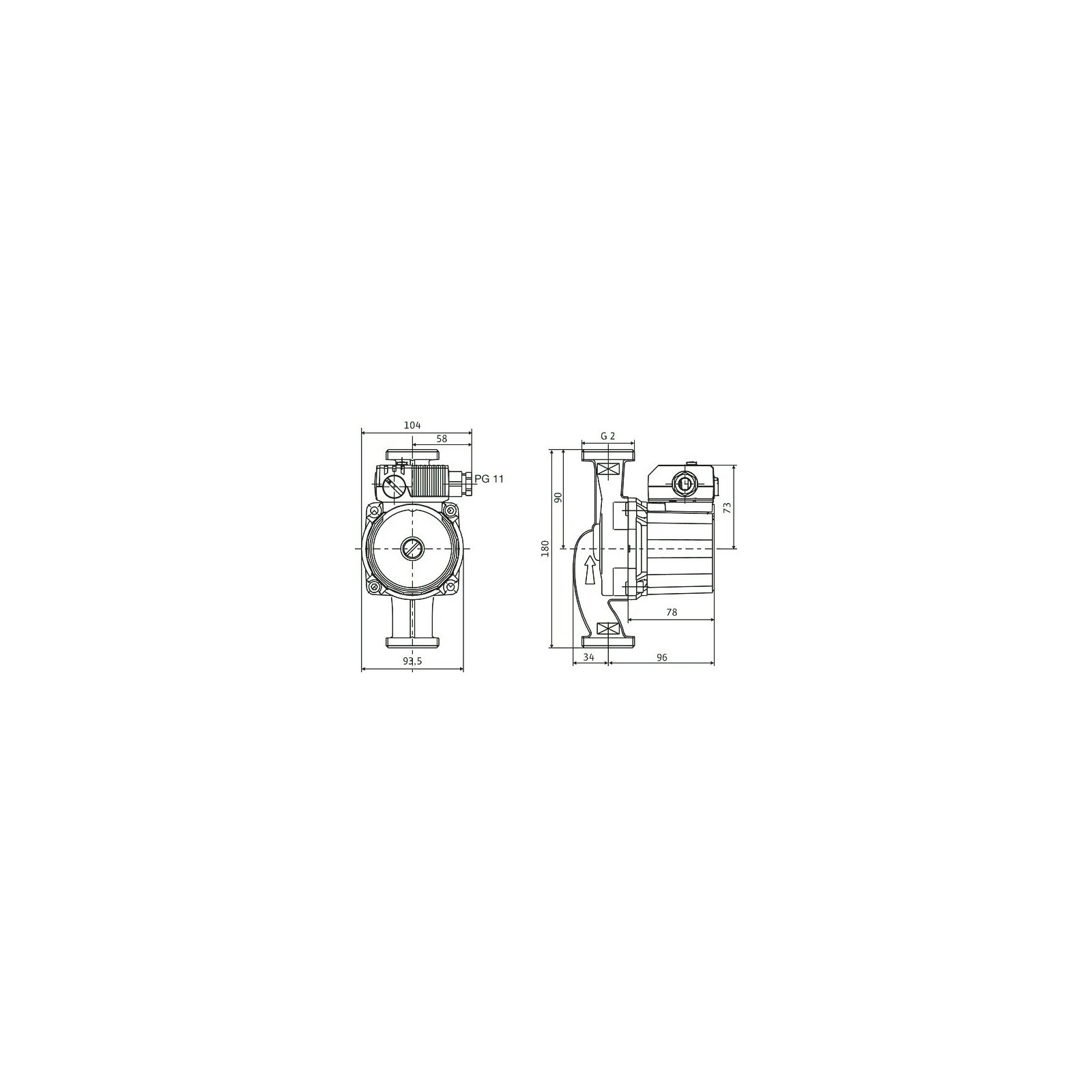 Циркуляційний насос Wilo Star-RS 30/2, 2", 10 бар, 180 мм, 45 Вт, 230V (4033760) зображення 2
