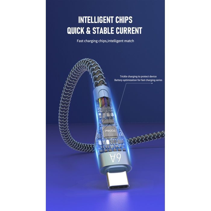 Дата кабель USB-C to Lightning 1.5m PD-B70i 27W 5А black Proda (PD-B70i-GR) зображення 3 Дата кабель USB-C to Lightning 1.5m PD-B70i 27W 5А black Proda (PD-B70i-GR) зображення 3