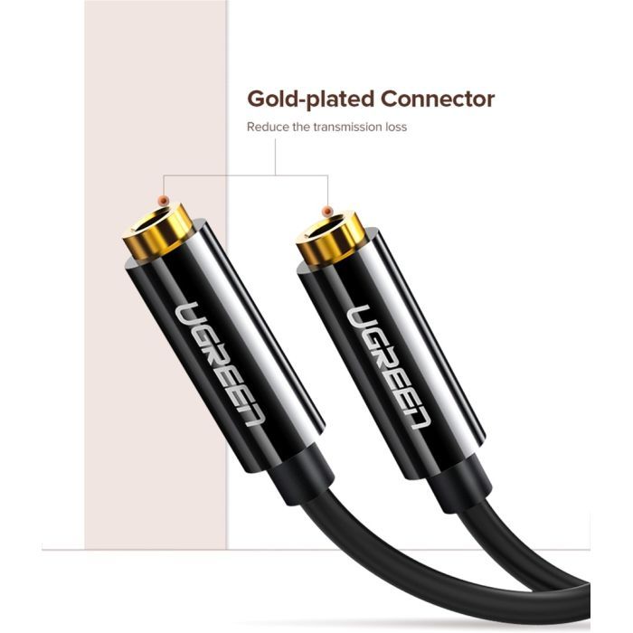 Кабель мультимедійний 3.5mm to TRSx2 M/F 0.25m Ugreen (10739) зображення 2