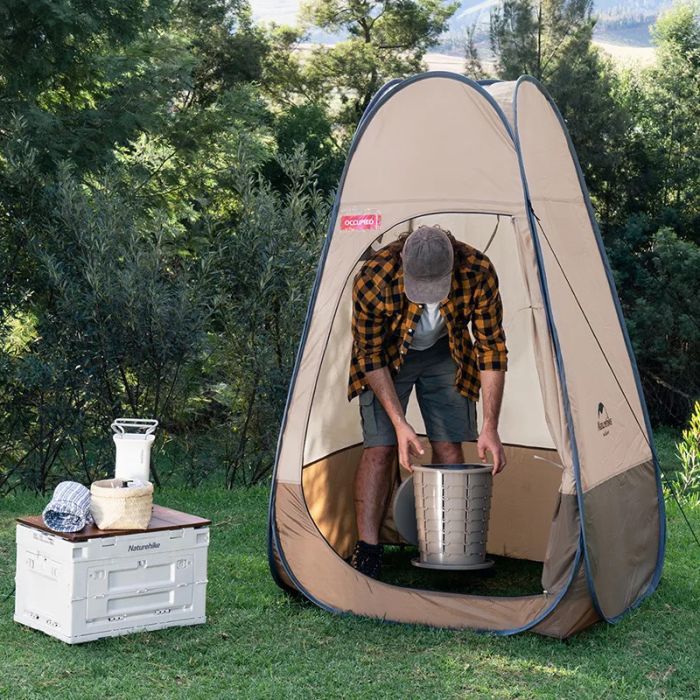 Палатка Naturehike NH17Z002-P Душ/Туалет Коричневий (6927595795934) изображение 6