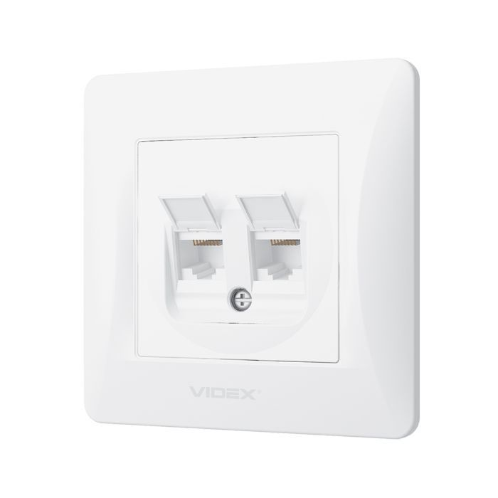 Компьютерная розетка Videx BINERA CAT6+CAT6 (VF-BNSK2PC6-W) изображение 2