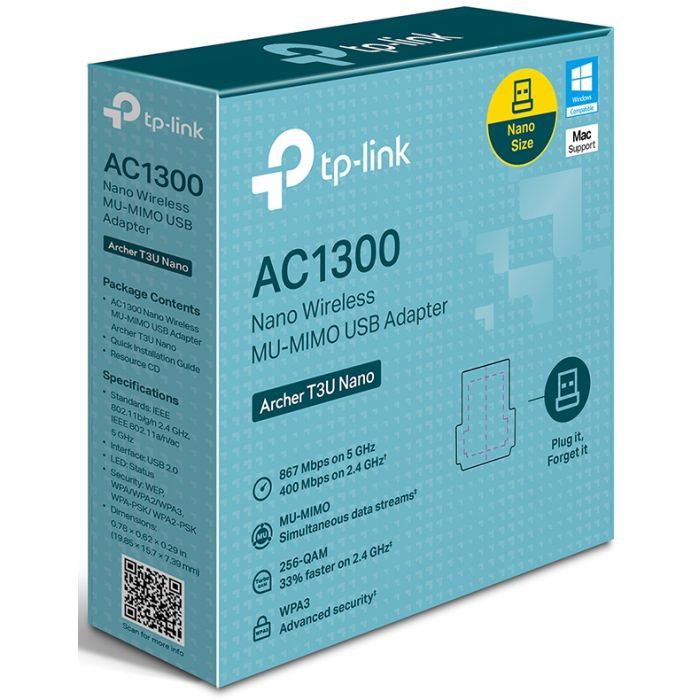Сетевая карта Wi-Fi TP-Link ARCHER-T3U-NANO изображение 3