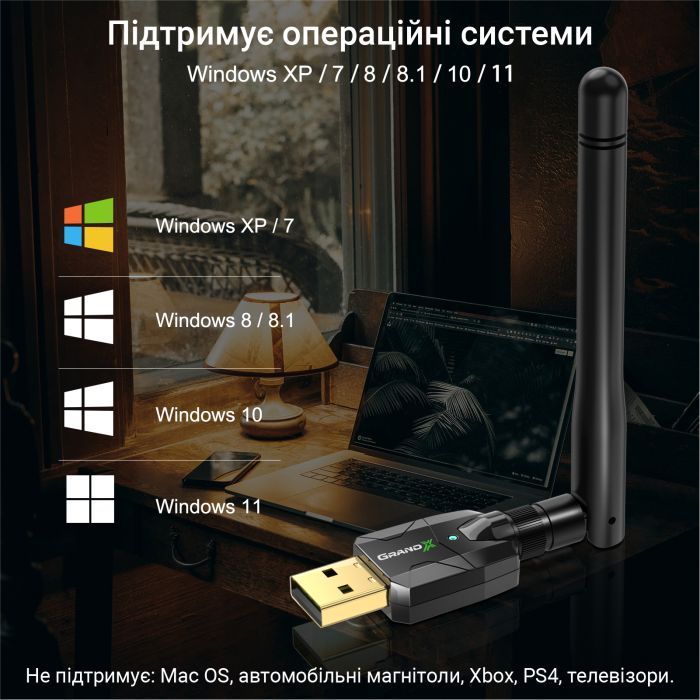 Bluetooth-адаптер Grand-X 5.1 100m with antenna (BT50S) изображение 10