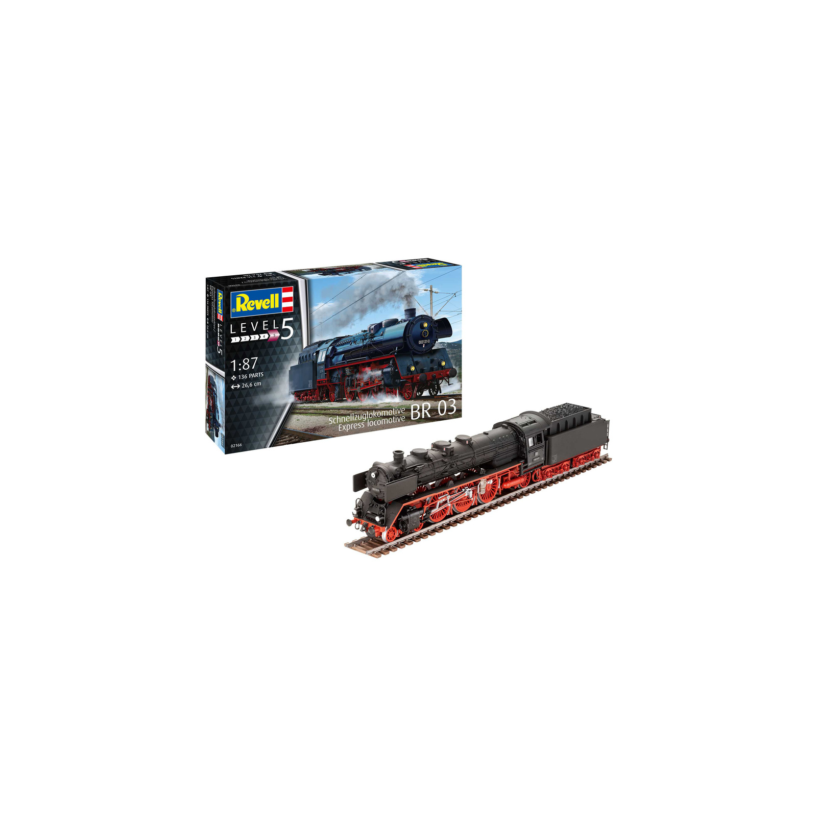 Збірна модель Revell Експрес локомотив BR03 з тендером рівень 5, 1:87 (RVL-02166) зображення 2