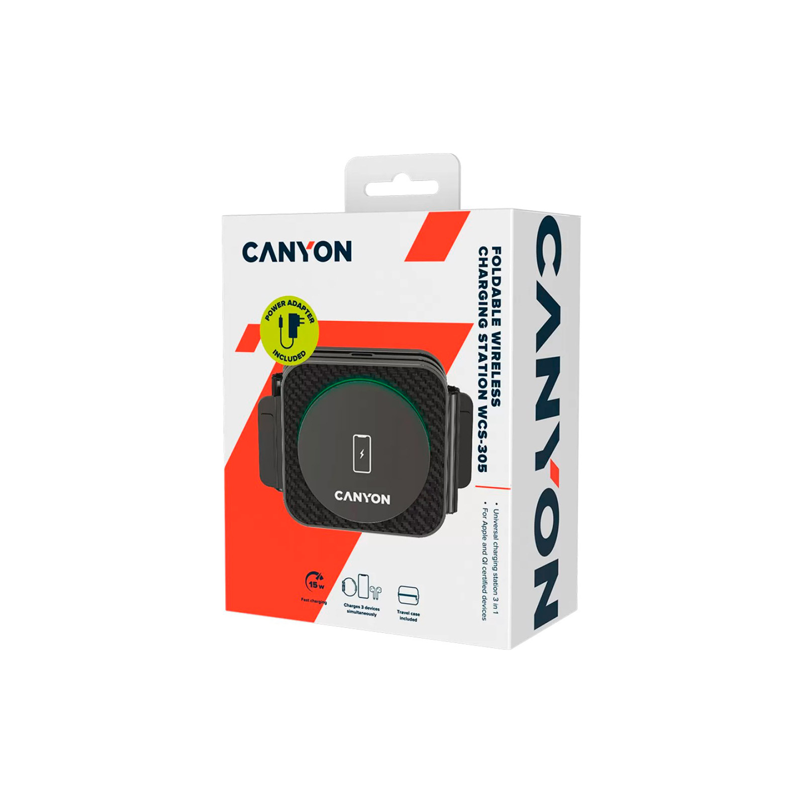 Зарядний пристрій Canyon WS-305 Foldable 3in1 Wireless charger (CNS-WCS305B) зображення 8