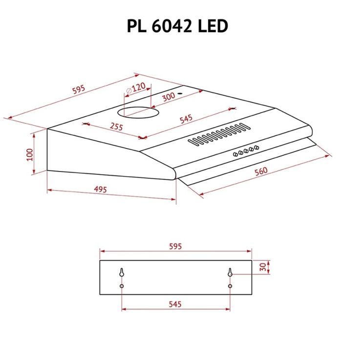 Витяжка кухонна Perfelli PL 6042 W LED зображення 11