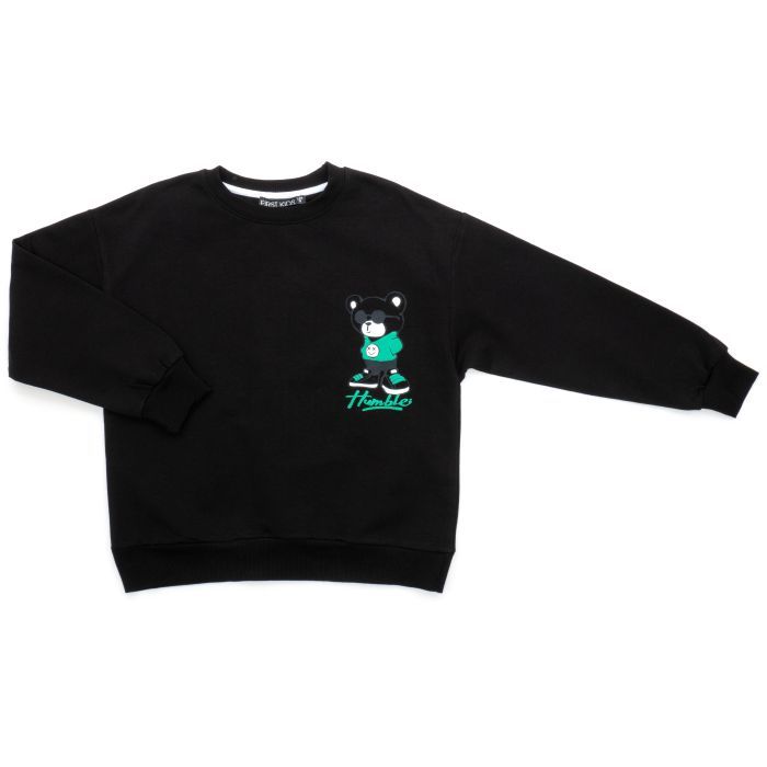 Кофта дитяча First kids з ведмедем (3132-152B-black)