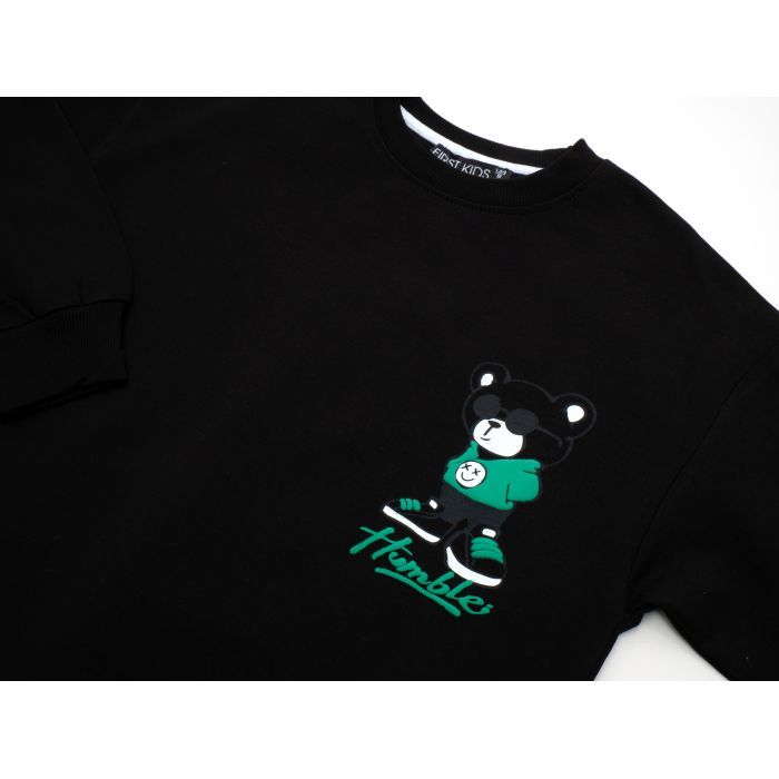 Кофта дитяча First kids з ведмедем (3132-152B-black) зображення 3
