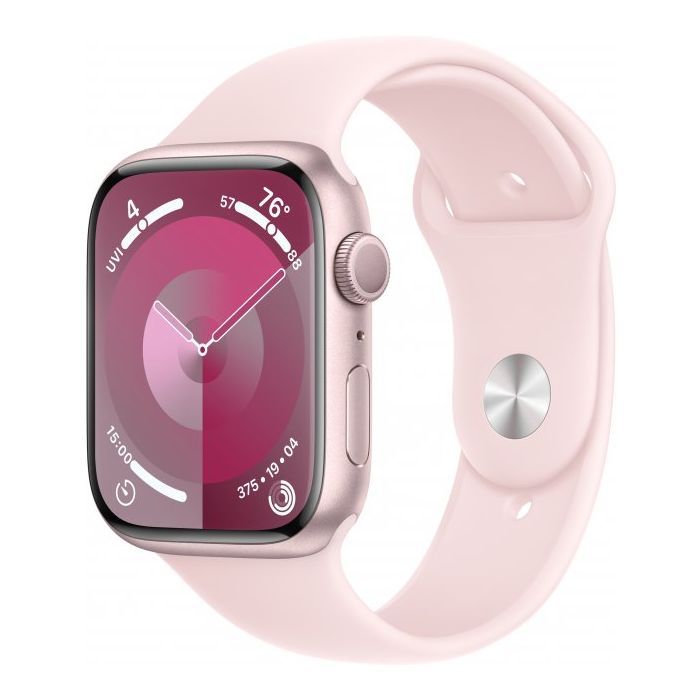 Смарт-часы Apple Watch Series 9 GPS 41mm Pink Aluminium Case with Light Pink Sport Band - S/M (MR933QP/A)