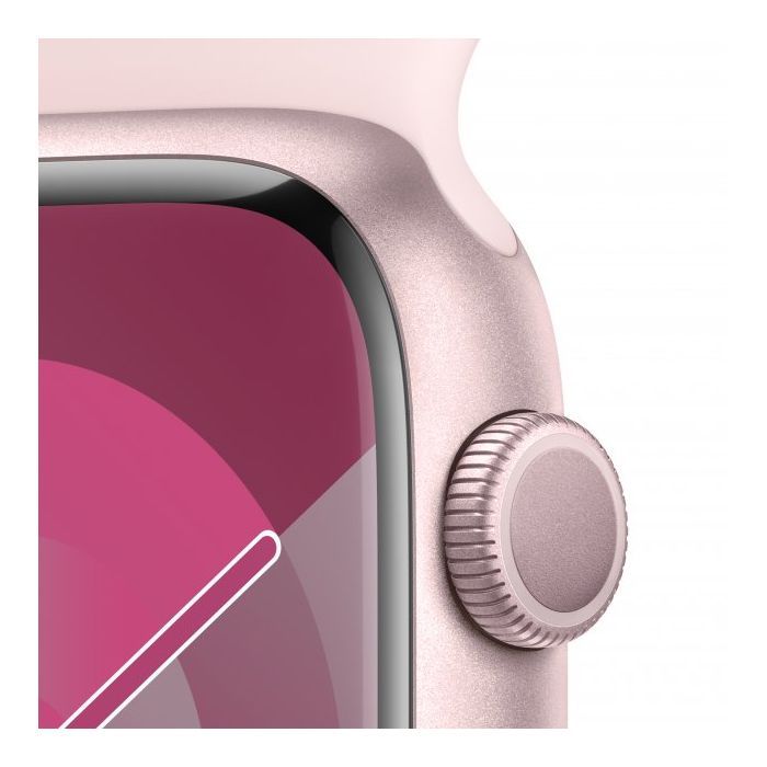Смарт-часы Apple Watch Series 9 GPS 41mm Pink Aluminium Case with Light Pink Sport Band - S/M (MR933QP/A) изображение 3