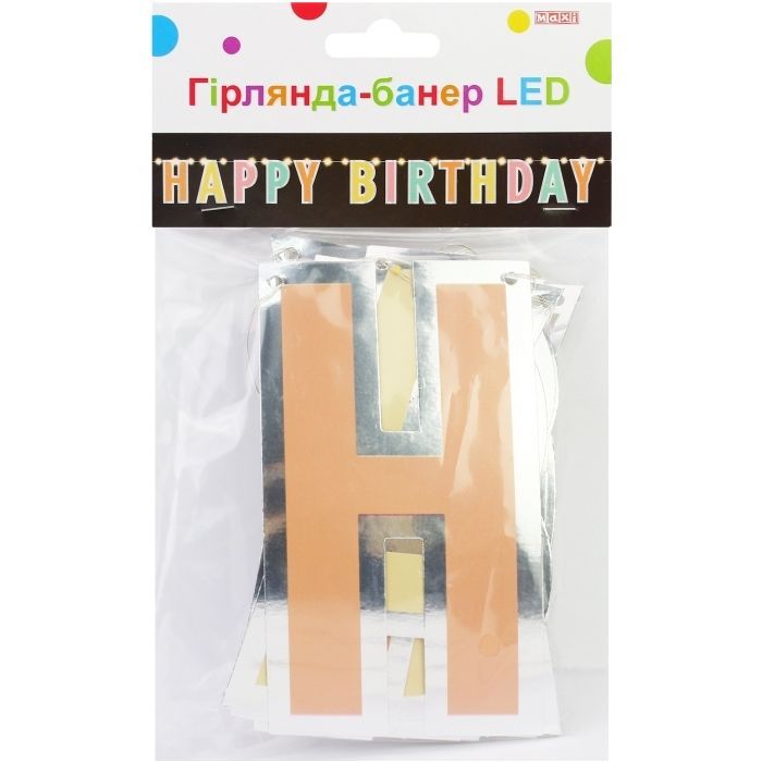 Гирлянда Maxi LED Happy Birthday, 1,6 м (MX21010011) изображение 2
