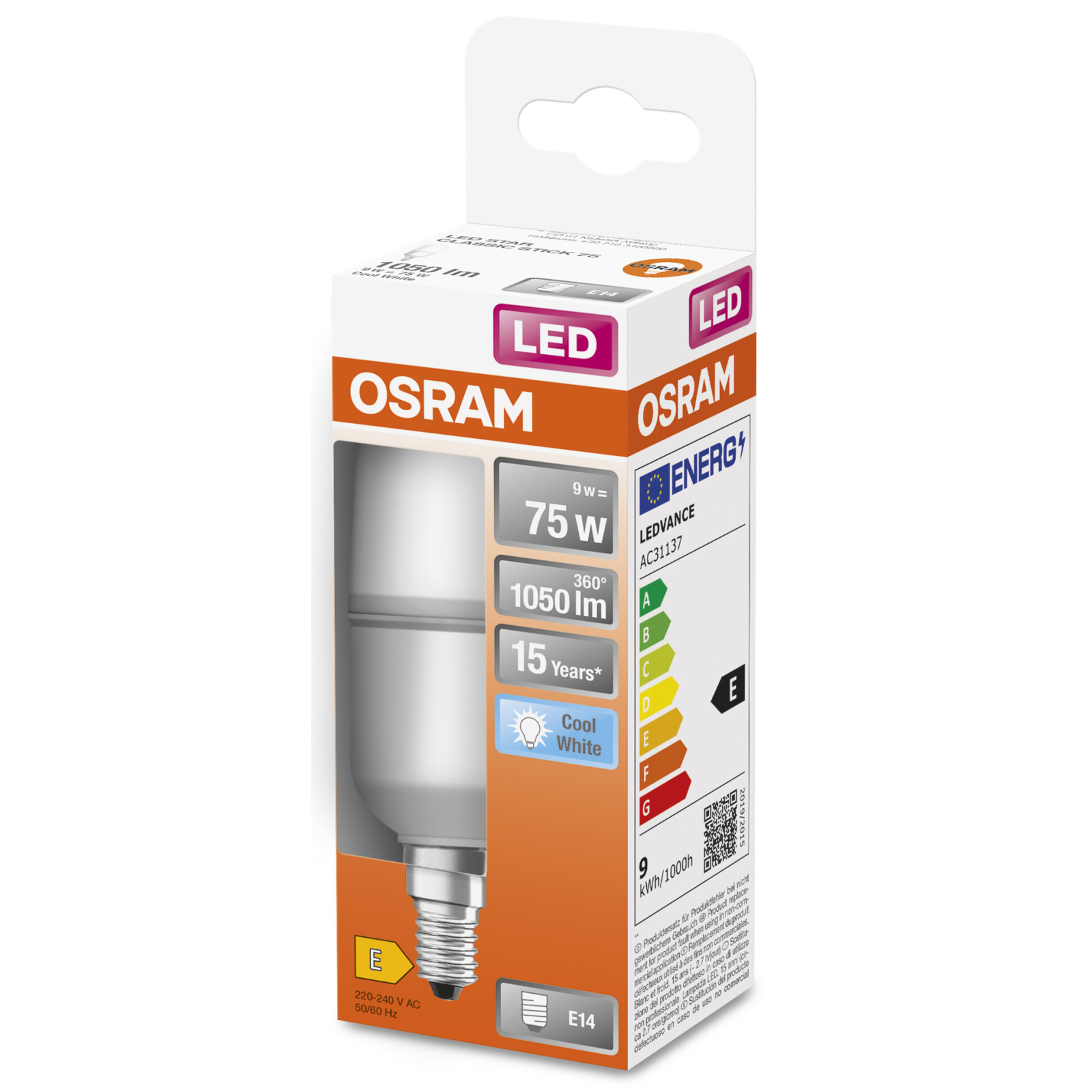 Лампочка Osram LED Star STICK75 10W/840 230V FR E14 (4058075428409) изображение 3