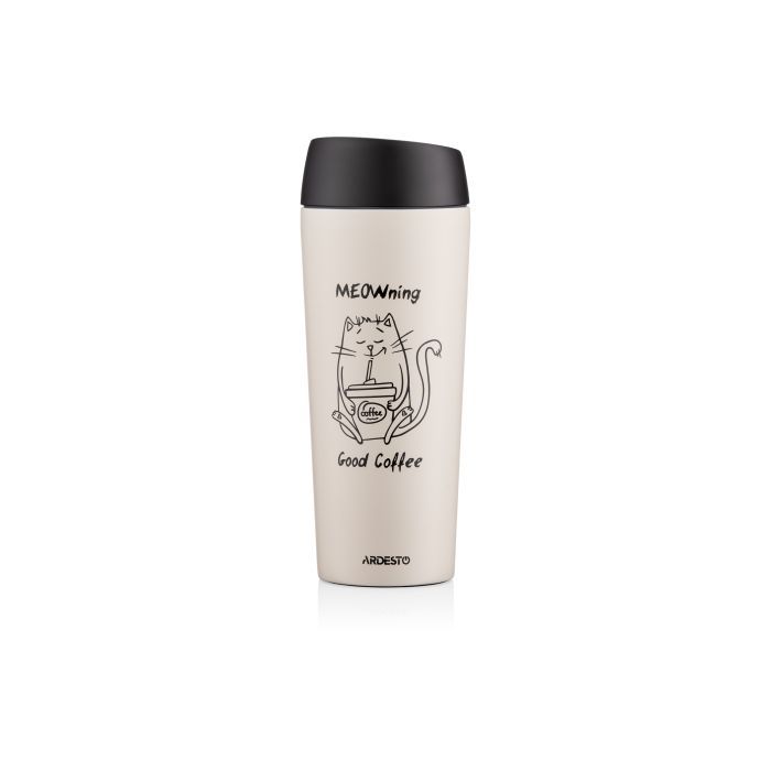 Термокружка Ardesto Coffee Тime Meowning 450 мл Бежева (AR2645WC) зображення 5