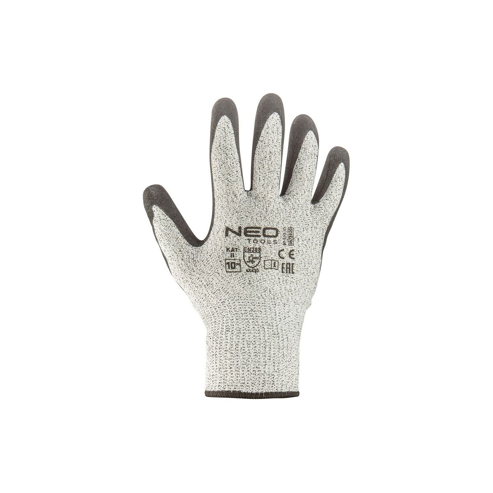 Защитные перчатки Neo Tools нитриловое покрытие, полиэфирный трикотаж, р.10, серый (97-610-10) изображение 3