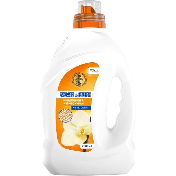 Кондиционер для белья Wash&Free Концентрированный смягчитель тканей Ванильная орхидея 2 л (4262396143693)