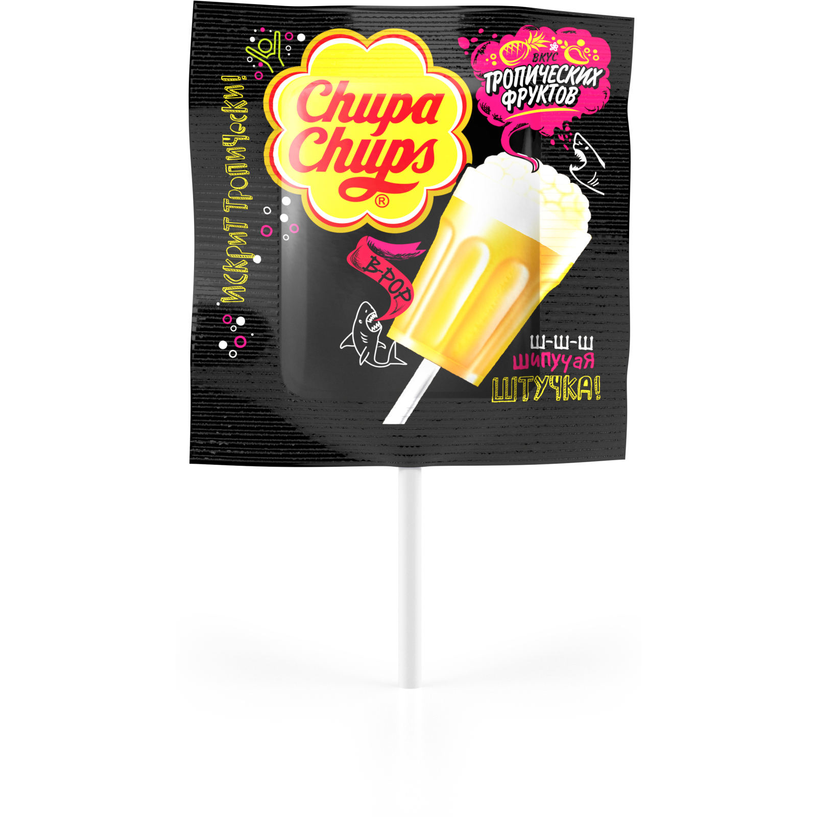 Льодяники Chupa Chups B-Pop Тропічні фрукти 15 г (6921211114420)