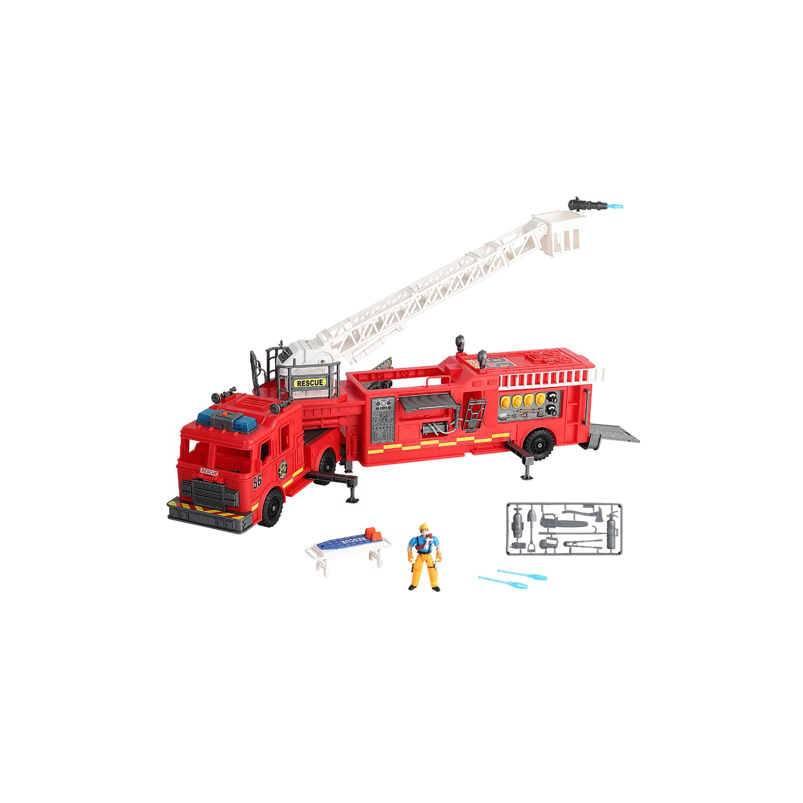 Спецтехника Motor Shop Спасатели Giant Fire Engine Trailer Гигантская пожарная машина (546058) изображение 4