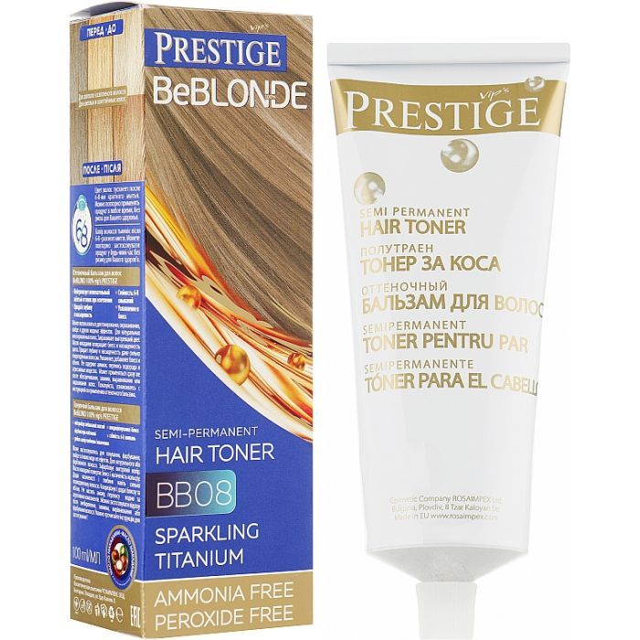 Оттеночный бальзам Vip's Prestige BeBlond BB08 - Блестящий титан 100 мл (3800010507561)