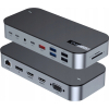 Концентратор Choetech USB-C 15-in-1 HDMI/PD/CR/LAN/USB-A/USB-C/AUX/VGA/DP (HUB-M52-GY) изображение 3