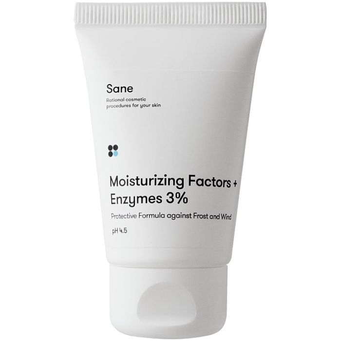 Крем для обличчя Sane Moisturizing Factors + Enzymes 3% Захисний від морозу та вітру Зі зволожувальним фактором 40 мл (4820266830861)