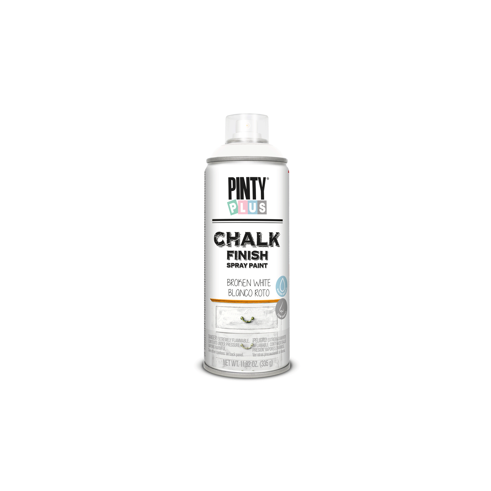 Краска-аэрозоль Pintyplus на водной основе Chalk-finish, Белая, 400 мл (8429576229806)