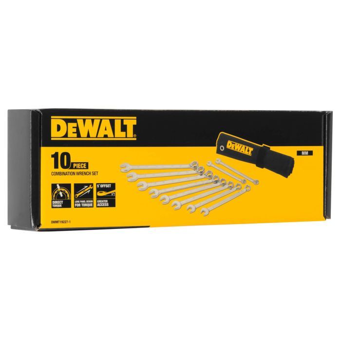 Набор инструментов DeWALT ключей комбинированных, 10 шт: 10-19 мм. (DWMT19227-1) изображение 3